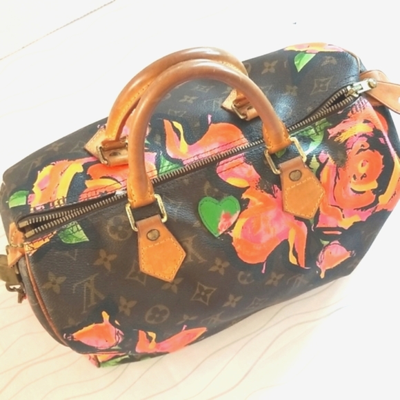 Louis Vuitton STEPHEN SPROUSE Monogram Neon ROSES Floral Ltd Ed Speedy 30 2008/9 - Picture 2 of 10